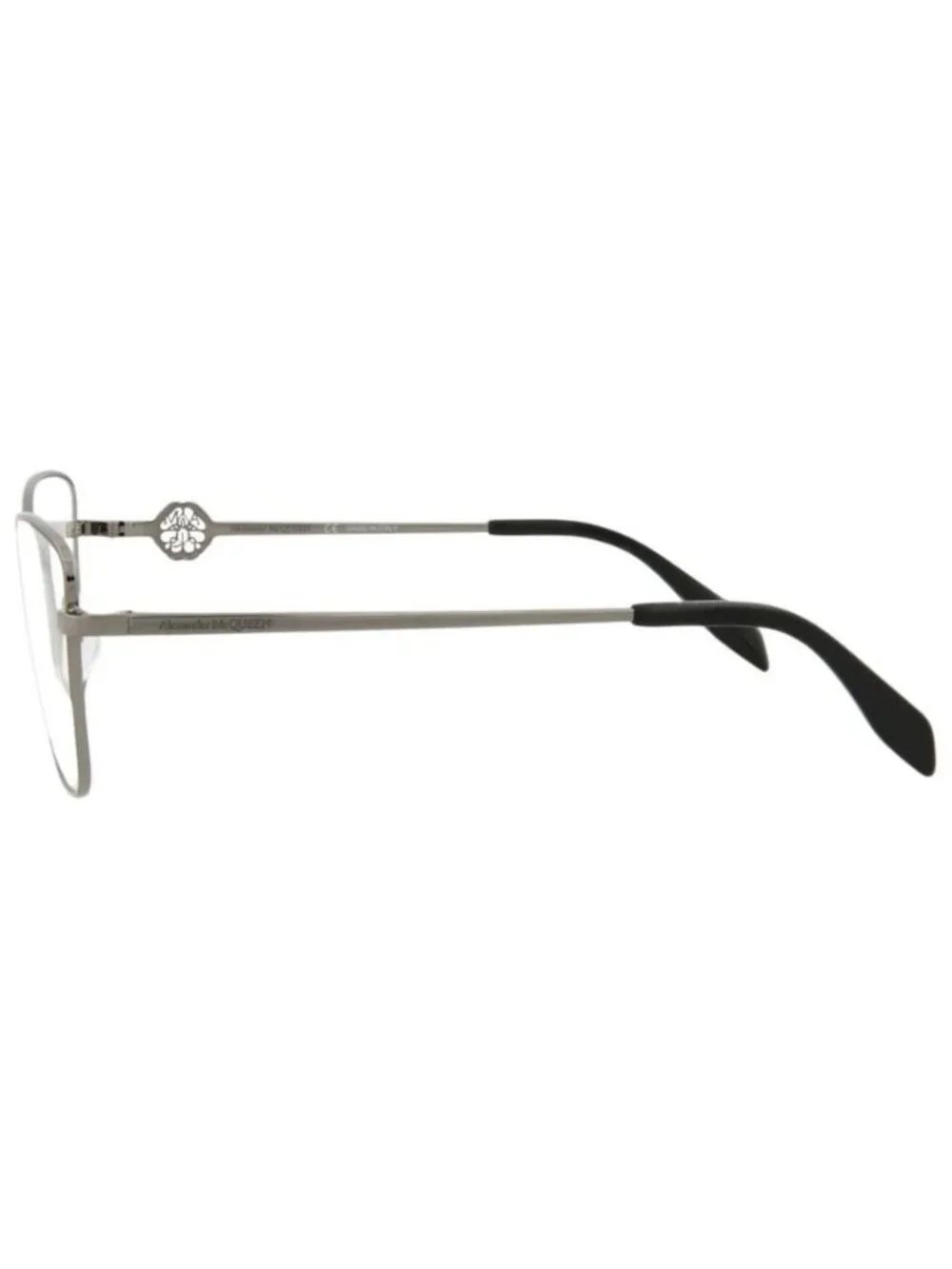 New Alexander McQueen Womens Cat Eye Ruthenium Ruthenium Transparent Fashion Des
